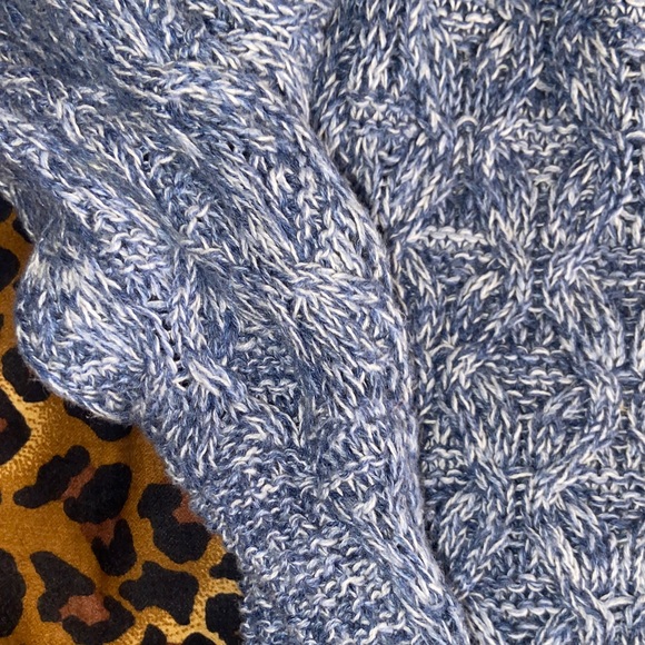 JEANNE PIERRE Light Blue Cable Knit Crewneck Sweater - Picture 8 of 10